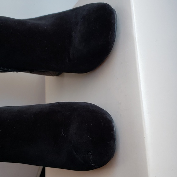 BCBG Ankle Black Velvet Boots - Picture 5 of 10